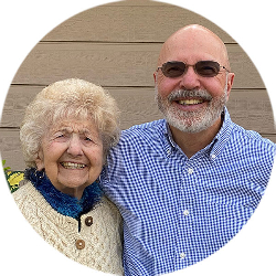 Steve Sweeney with his mother, Midge