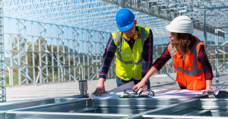 Construction workers on site
