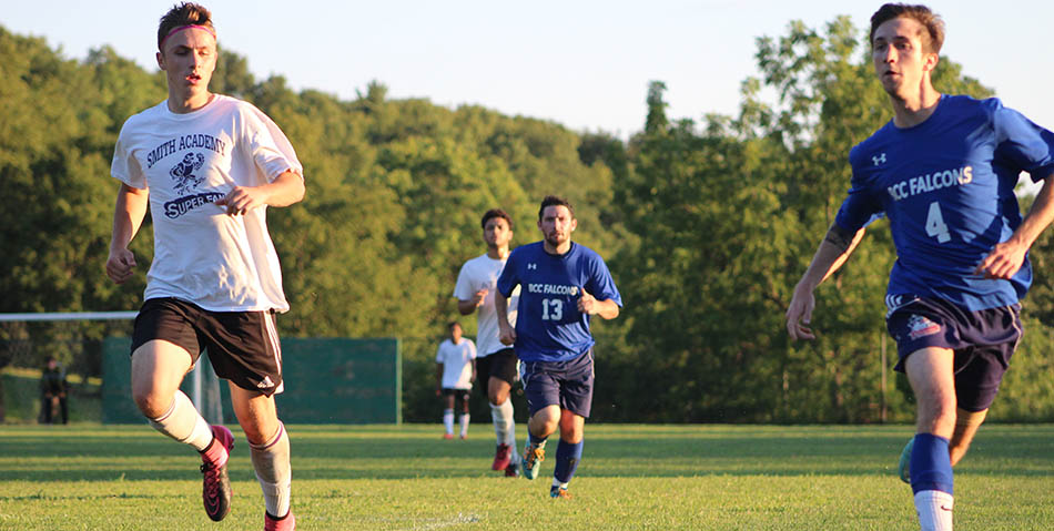 BCC students playing soccer