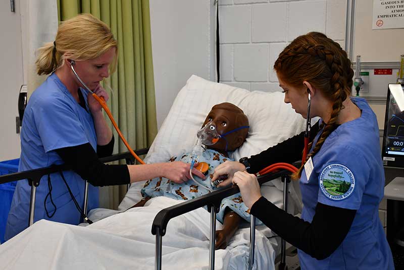 BCC Phlebotomy student and instructor