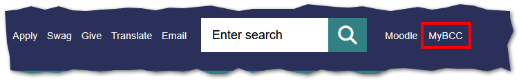 location of MyBCC in the site navigation