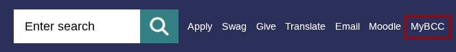 location of MyBCC in the site navigation