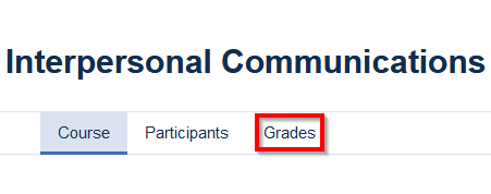 Grades option in course navigation